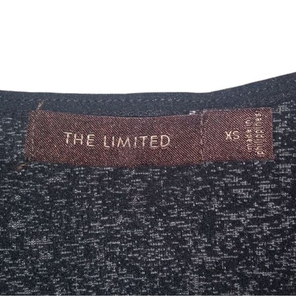 The Limited Black Ruffle Shimmery Sheer Top - Picture 3 of 12